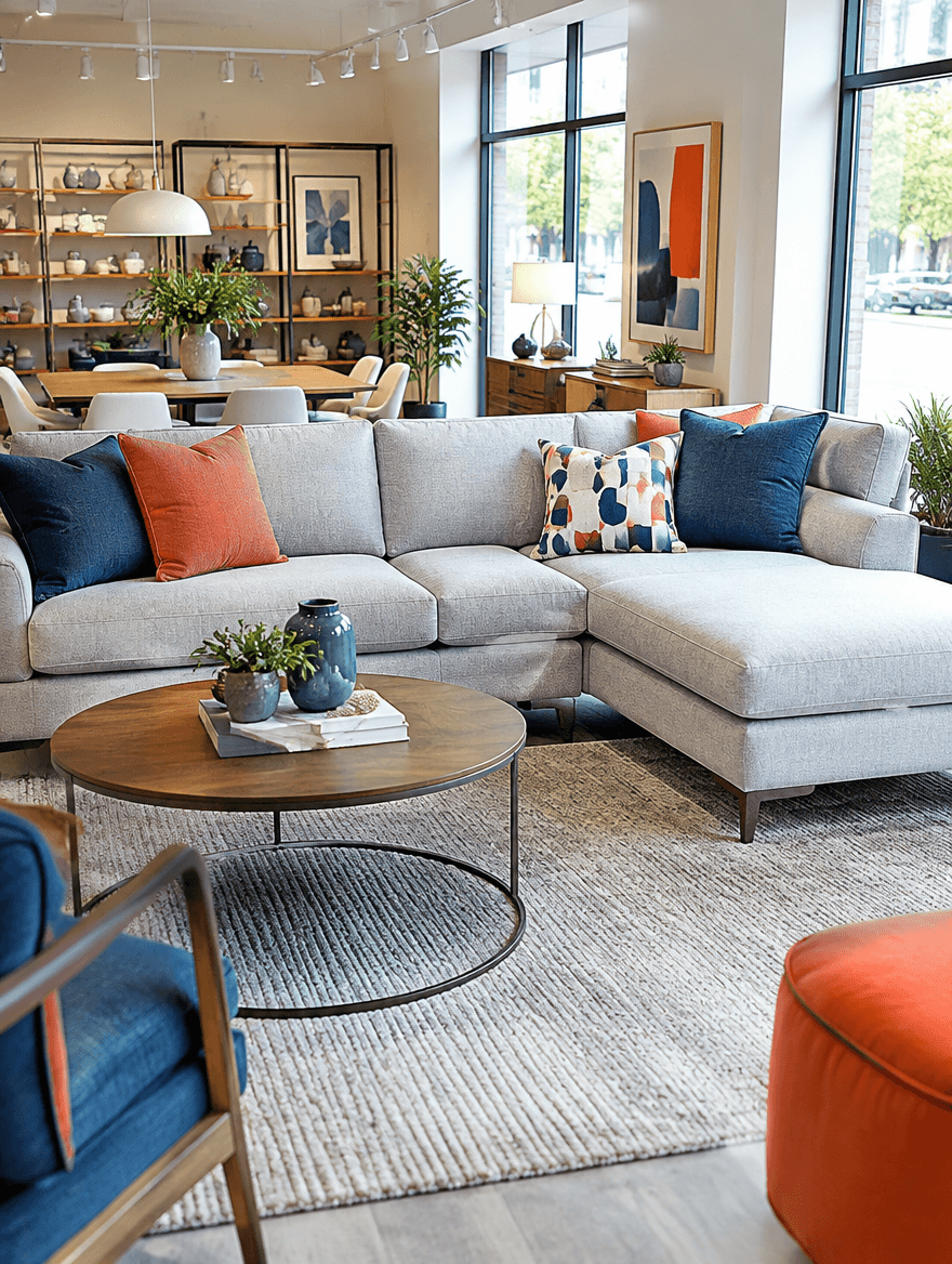 Modern bir mobilya showroom'u iç mekânı